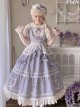 Psalm Rose Series Elegant Wisteria Flower Ruffled Lace Pastoral Style Classic Lolita Sleeveless Dress JSK