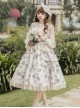 Psalm Rose Series Elegant Wisteria Flower Ruffled Lace Pastoral Style Classic Lolita Sleeveless Dress JSK