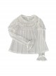 Gypsophila Series Light Colored Lace Mesh Skin Friendly Baby Doll Collar Cute Ruffles Versatile Daily Long Sleeves Shirt