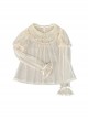 Gypsophila Series Light Colored Lace Mesh Skin Friendly Baby Doll Collar Cute Ruffles Versatile Daily Long Sleeves Shirt