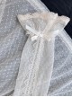 Gypsophila Series Light Colored Lace Mesh Skin Friendly Baby Doll Collar Cute Ruffles Versatile Daily Long Sleeves Shirt