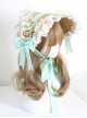 Bavaria Bonnet Pastoral Style Flower Bowknot Classic Lolita Elegant Lace Straw Weaving Flat Hat Bnt