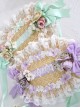 Bavaria Bonnet Pastoral Style Flower Bowknot Classic Lolita Elegant Lace Straw Weaving Flat Hat Bnt