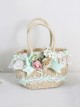 Bavarian Color Refreshing Natural Elegant Pastoral Style Classic Lolita Bamboo Basket Braided Handbag