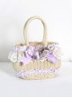 Bavarian Color Refreshing Natural Elegant Pastoral Style Classic Lolita Bamboo Basket Braided Handbag
