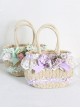 Bavarian Color Refreshing Natural Elegant Pastoral Style Classic Lolita Bamboo Basket Braided Handbag