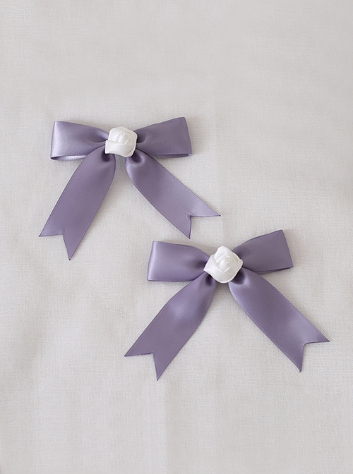 Wisteria Series Elegant White Rose Simple Retro French Palace Versatile Classic Lolita Bowknot