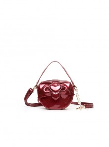 Little Apple Series Fairy Tale Style Heart Shape Bowknot Elegant Cute Sweet Lolita Crossbody Mini Handbag Coin Purse