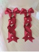 Double Ponytail Cross Tie Bowknot Love Pearl Button Girl Versatile Sweet Lolita Hair Accessories Side Clip