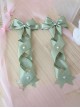 Double Ponytail Cross Tie Bowknot Love Pearl Button Girl Versatile Sweet Lolita Hair Accessories Side Clip