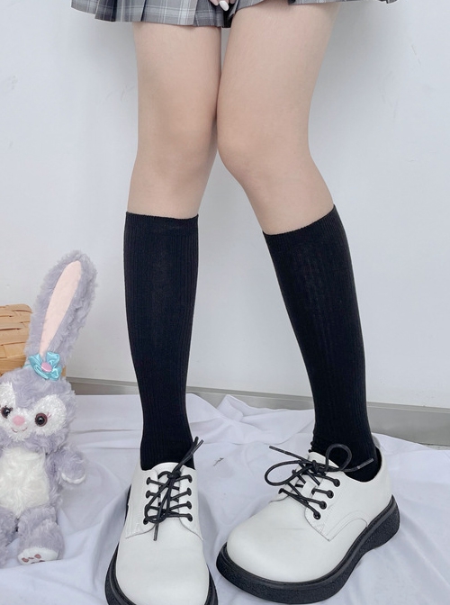 Spring Summer Thin Simple Commuting Daily Versatile School Lolita JK Uniform Calf Socks