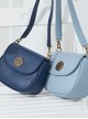 Castle Messenger Series Retro Simple Versatile PU Kawaii Fashion Magnetic Buckle Handbag Crossbody Saddle Bag