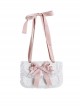 Fairy Style Handmade Doll Sense White Lace Satin Bowknot Sweet Lolita Pearl Chain Shoulder Handbag