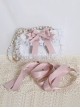 Fairy Style Handmade Doll Sense White Lace Satin Bowknot Sweet Lolita Pearl Chain Shoulder Handbag