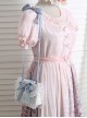 Fairy Style Handmade Doll Sense White Lace Satin Bowknot Sweet Lolita Pearl Chain Shoulder Handbag