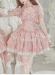 Cross Dream Series Barbie Style Ballet Pink Doll Sense Butterfly Lace Sweet Lolita Short Sleeve Dress OP