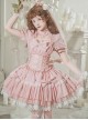 Cross Dream Series Barbie Style Ballet Pink Doll Sense Butterfly Lace Sweet Lolita Short Sleeve Dress OP