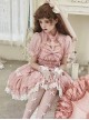 Cross Dream Series Barbie Style Ballet Pink Doll Sense Butterfly Lace Sweet Lolita Short Sleeve Dress OP