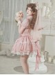 Cross Dream Series Barbie Style Ballet Pink Doll Sense Butterfly Lace Sweet Lolita Short Sleeve Dress OP