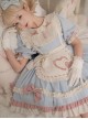 Cute Girly Loving Heart Doll Collar Maid Low Saturate Pink Blue Big Bowknot Sweet Lolita Puff Sleeves Princess Dress