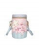 Sweetheart Bunny Cream Pink Blue Cute Cartoon Versatile PU Kawaii Fashion Crossbody One Shoulder Cylinder Bag