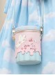 Sweetheart Bunny Cream Pink Blue Cute Cartoon Versatile PU Kawaii Fashion Crossbody One Shoulder Cylinder Bag