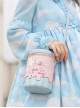 Sweetheart Bunny Cream Pink Blue Cute Cartoon Versatile PU Kawaii Fashion Crossbody One Shoulder Cylinder Bag