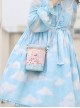 Sweetheart Bunny Cream Pink Blue Cute Cartoon Versatile PU Kawaii Fashion Crossbody One Shoulder Cylinder Bag