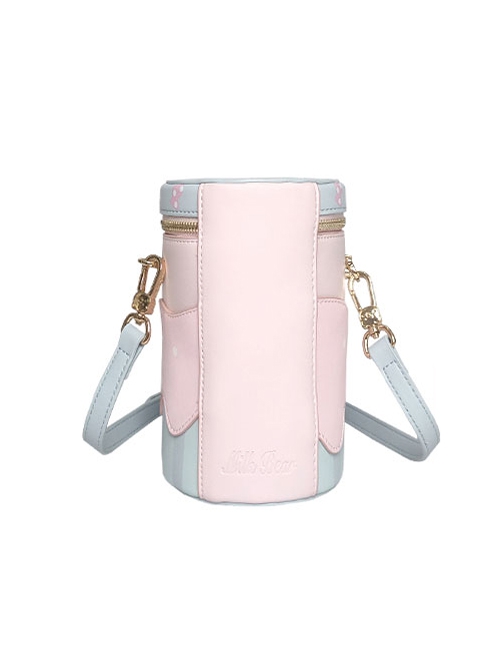 Sweetheart Bunny Cream Pink Blue Cute Cartoon Versatile PU Kawaii Fashion Crossbody One Shoulder Cylinder Bag