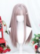 Taro Purple Internet Celebrity Full Head JK Flat Bangs Sweet Lolita Internal Buckle Long Straight Hair Wig