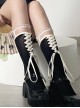 Spring Summer Slightly Transparent Contrasting Colors Lace Tie Bowknot Fashion Sweet Lolita Mid Calf Socks