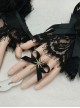 Exquisite Dark Black Bowknot Tie Gothic Lolita Accessory Sun Star Cross Alloy Ring