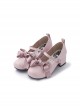 Cute Patent Leather Round Toe French Style Lace Up Bowknot Graceful Lolita Mary Jane Medium Heel Shoes