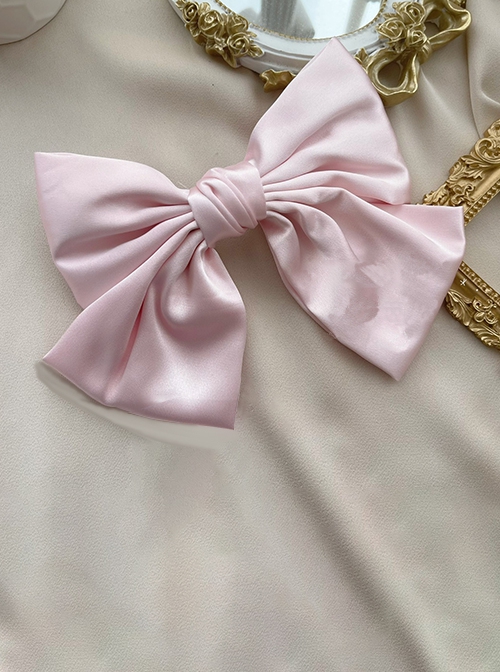 Versatile Elegant Gentle Atmosphere Pearlescent Satin Classic Lolita Bowknot Hair Clip