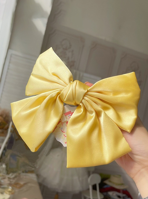 Versatile Elegant Gentle Atmosphere Pearlescent Satin Classic Lolita Bowknot Hair Clip