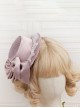 Handmade French Style Elegant Vintage Gorgeous Satin Large Bowknot Lace Mesh Pearl Chain Hat