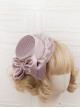 Handmade French Style Elegant Vintage Gorgeous Satin Large Bowknot Lace Mesh Pearl Chain Hat