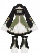 Chinese Style Bamboo Leaf Green Black Cute Panda Ancient Chinese Elements Sweet Lolita Improved Hanfu Dress Coat Leg Sleeves Set