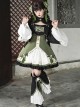 Chinese Style Bamboo Leaf Green Black Cute Panda Ancient Chinese Elements Sweet Lolita Improved Hanfu Dress Coat Leg Sleeves Set