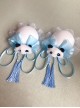 Chinese Style Lolita Chunli Cute Panda Bowknot Meatball Head Cheongsam Fringe Hairpin