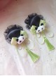 Chinese Style Lolita Chunli Cute Panda Bowknot Meatball Head Cheongsam Fringe Hairpin