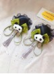 Chinese Style Lolita Chunli Cute Panda Bowknot Meatball Head Cheongsam Fringe Hairpin