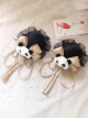 Chinese Style Lolita Chunli Cute Panda Bowknot Meatball Head Cheongsam Fringe Hairpin