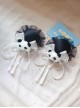 Chinese Style Lolita Chunli Cute Panda Bowknot Meatball Head Cheongsam Fringe Hairpin