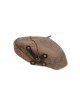 Autumn Winter British Style daily commute Punk Retro Handmade Golden Chain Camel Wool Blend Beret