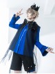 Phantom Series Prince Style Ouji Fashion Pointed Collar Klein Blue Small Round Button Female Long Sleeves Shirt