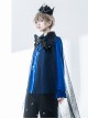 Phantom Series Prince Style Ouji Fashion Pointed Collar Klein Blue Small Round Button Female Long Sleeves Shirt