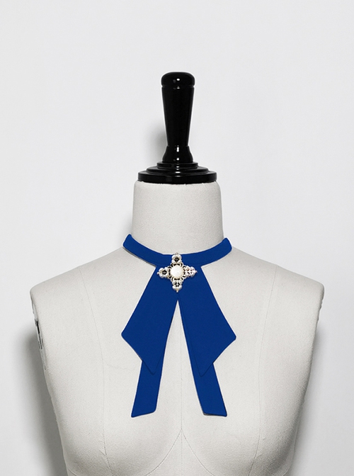 Phantom Series Prince Style Ouji Fashion Pointed Collar Klein Blue Small Round Button Female Long Sleeves Shirt