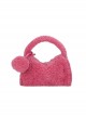 Autumn Winter Cylinder Package Shape Lively High Saturation Fur Ball Pendant Furry Kawaii Fashion Handbag Crossbody Bag
