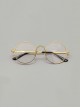 Retro Metal Round Frame Decorative Comic Con Gentle Temperament Classic Lolita Flat Glasses